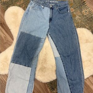 GAP Women's Flare & Wide Leg Jeans - Blue Patchwork